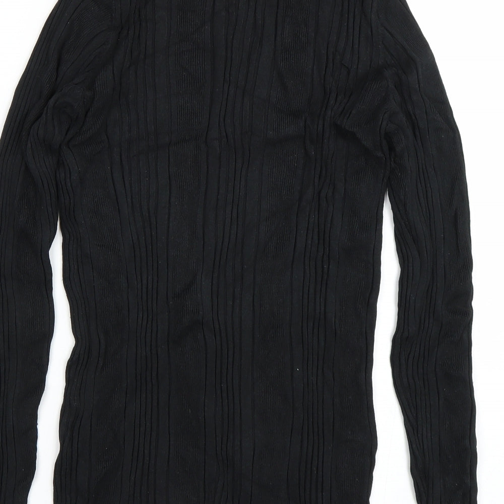 M&S Womens Black Striped  Pullover Jumper Size 16