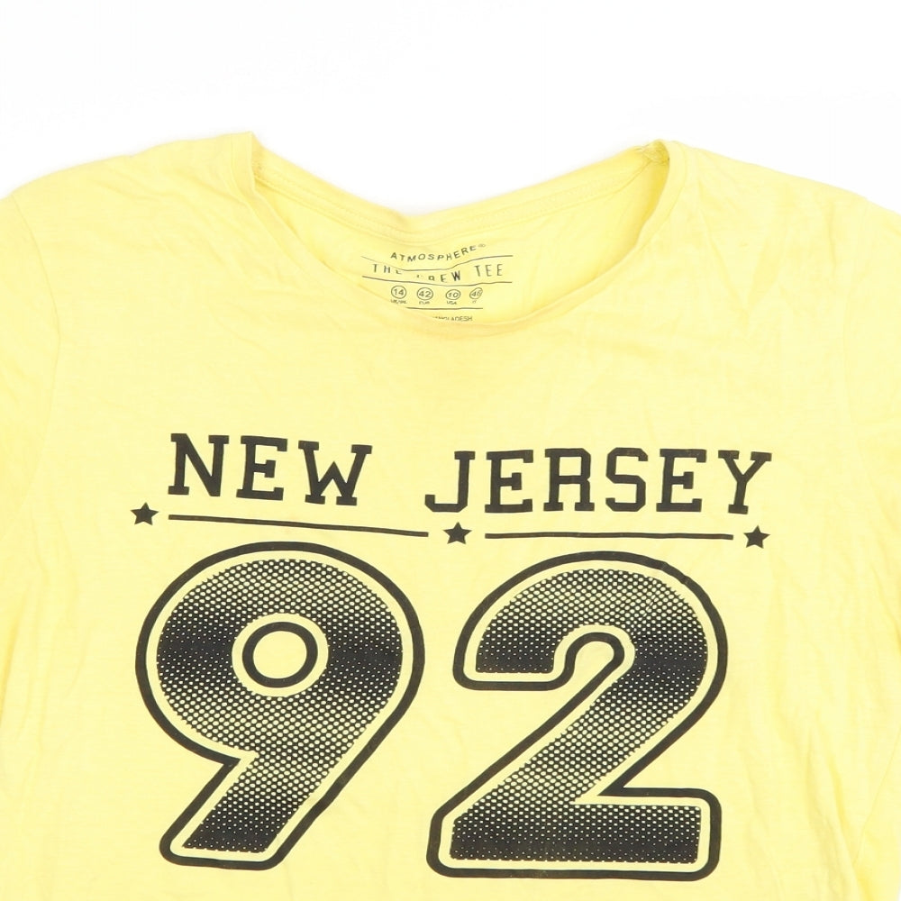 Atmposphere Womens Yellow   Basic T-Shirt Size 14