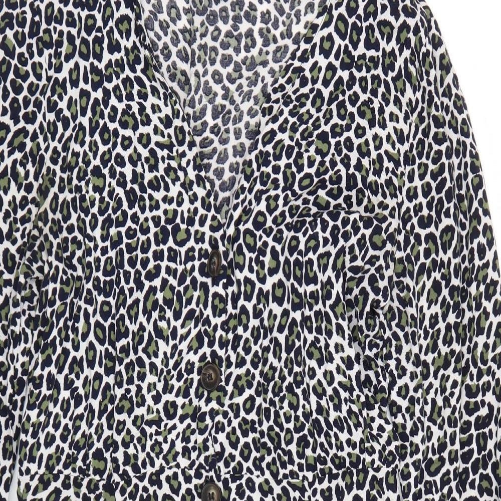 Yessica Womens Beige Animal Print  Fit & Flare  Size 10