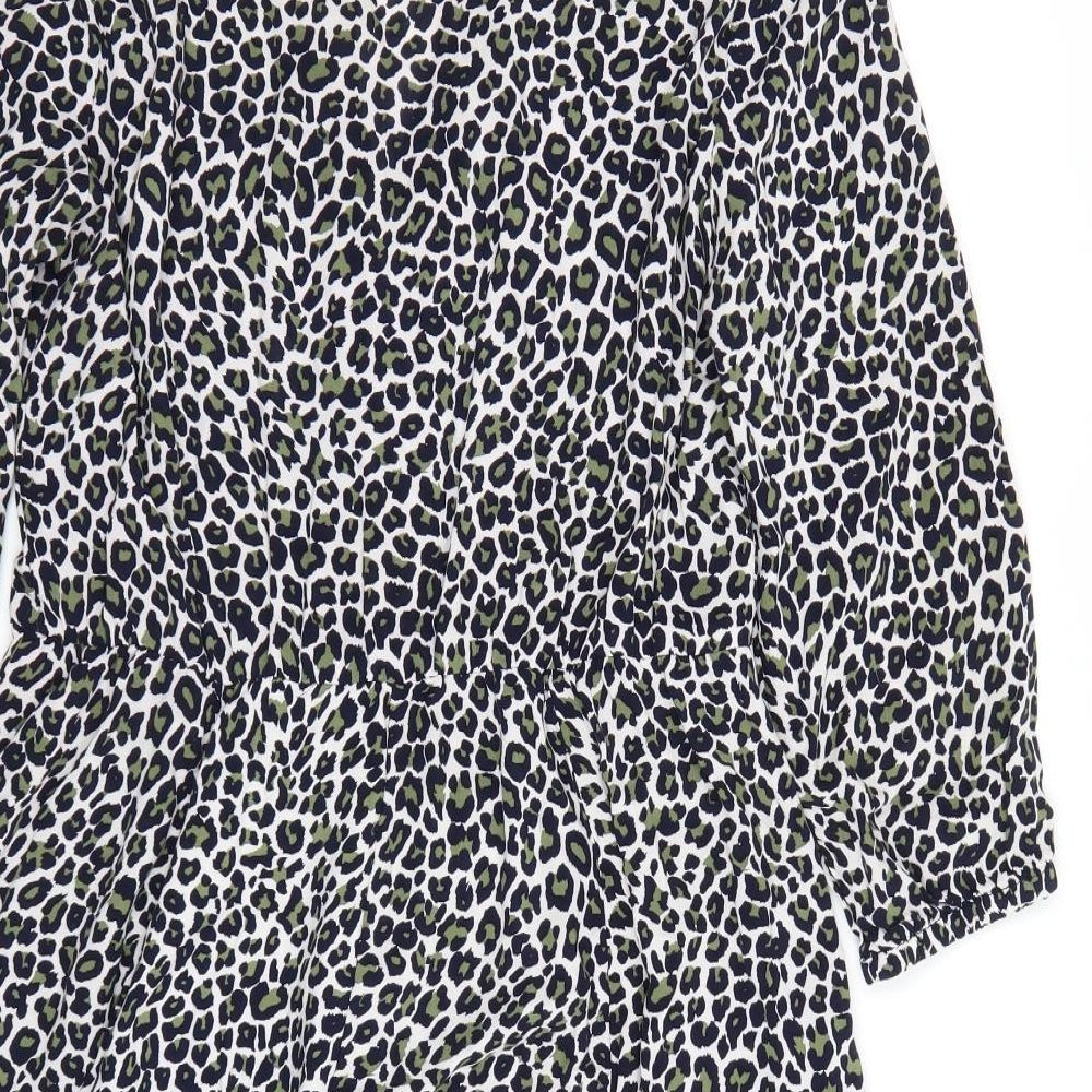 Yessica Womens Beige Animal Print  Fit & Flare  Size 10
