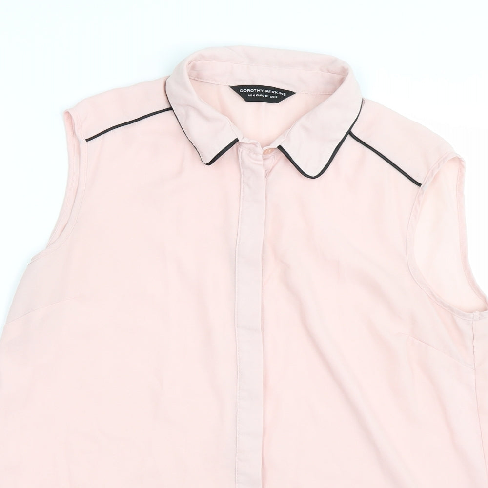 Dorothy Perkins Womens Pink   Basic Button-Up Size 14