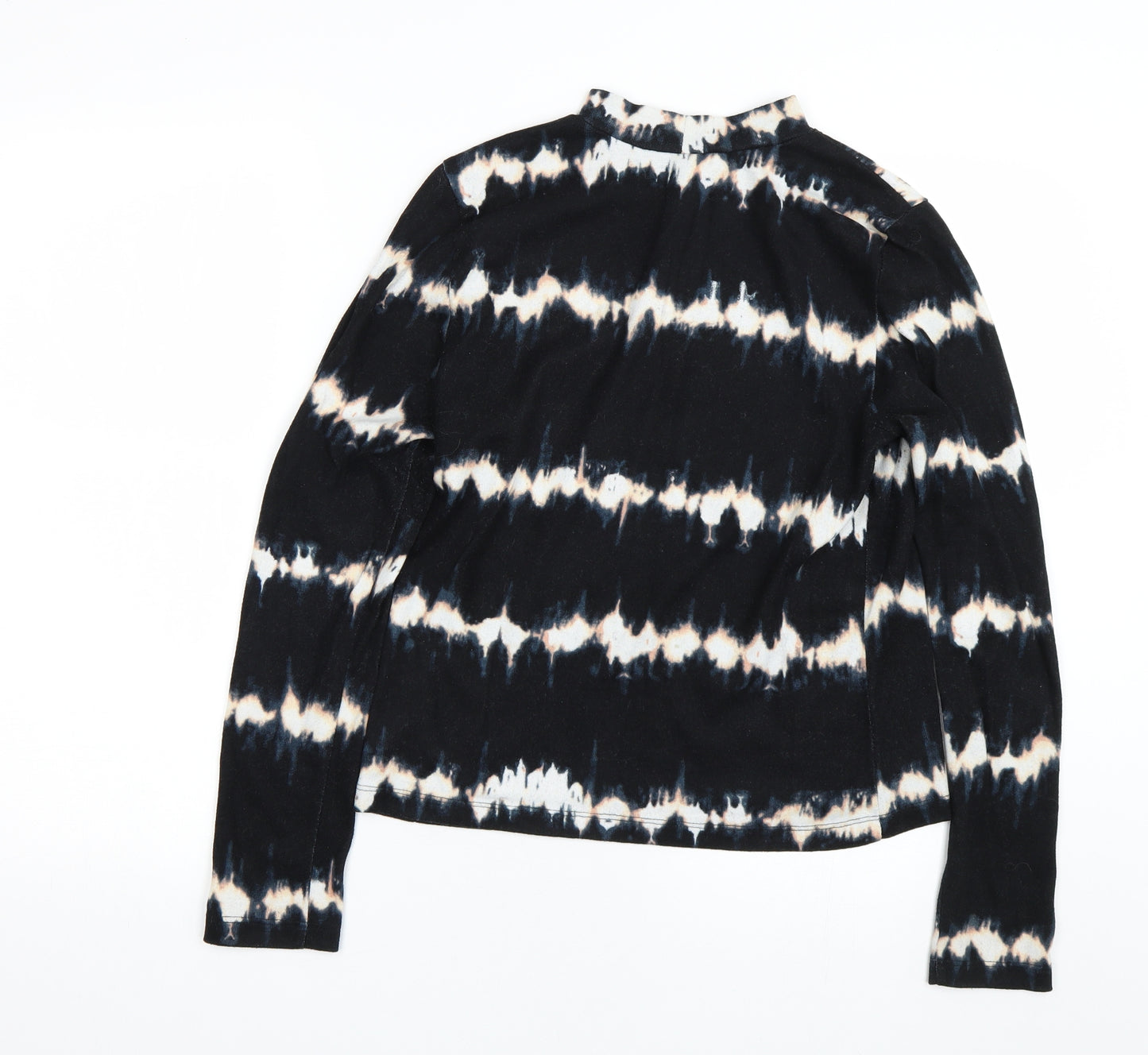 F&F Womens Black Striped  Basic T-Shirt Size 12