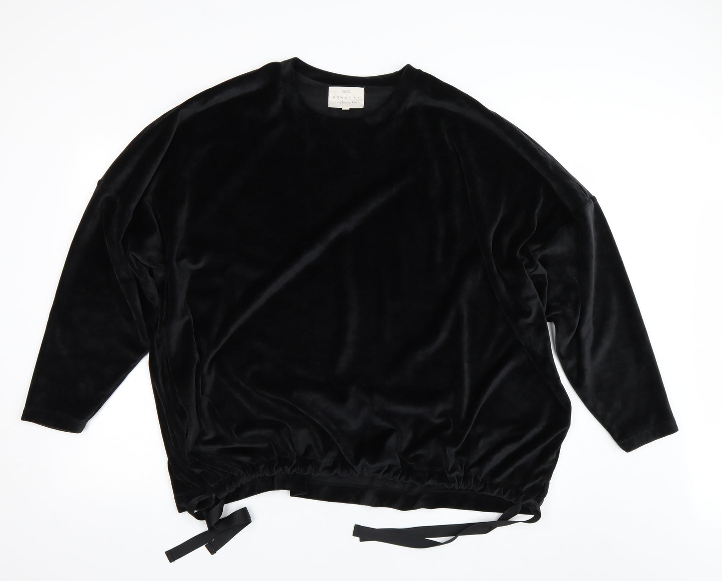 NEXT Womens Black  Velour Top Pyjama Top Size L