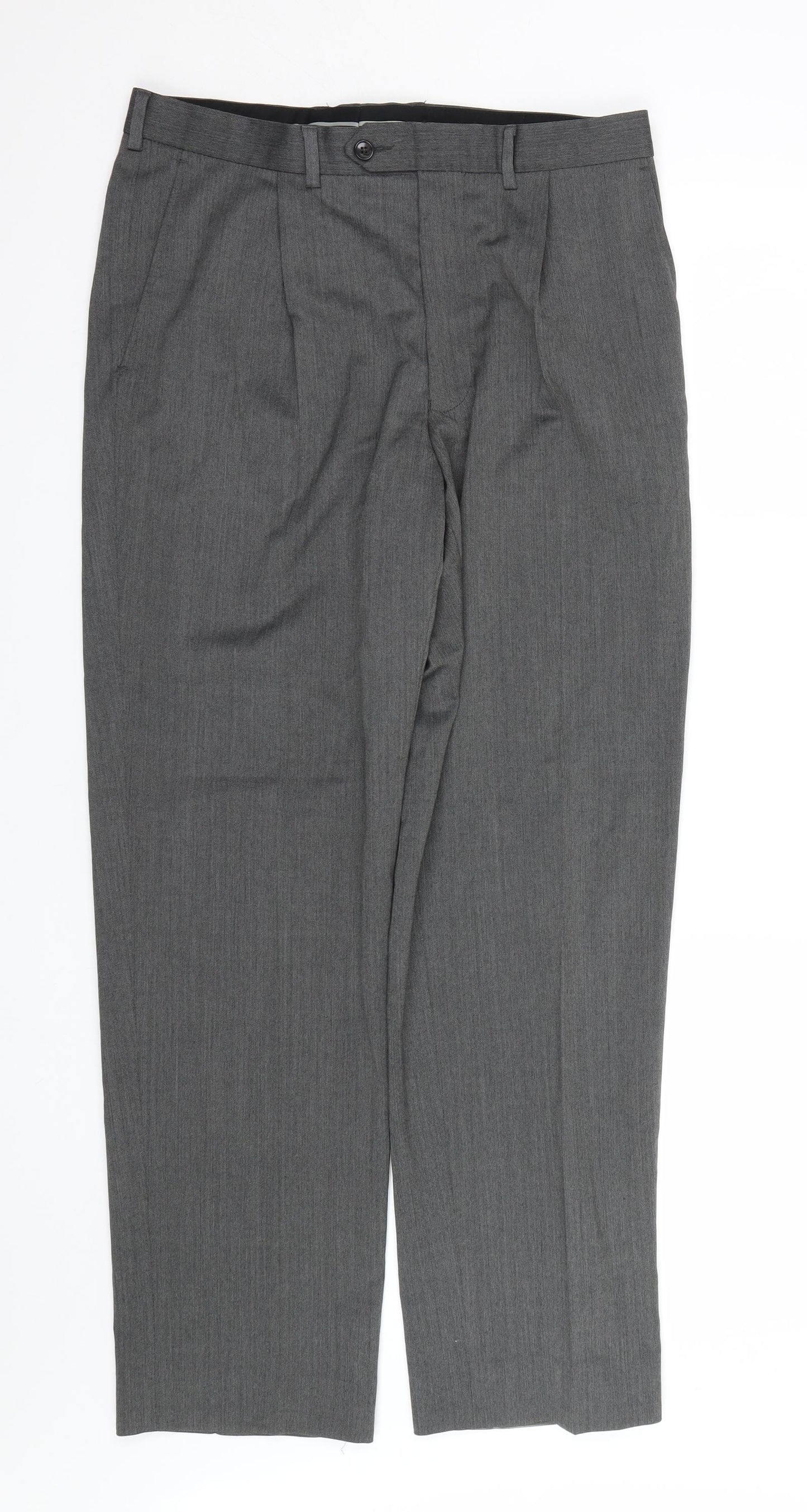 M&S Mens Grey   Dress Pants Trousers Size 32 L30 in