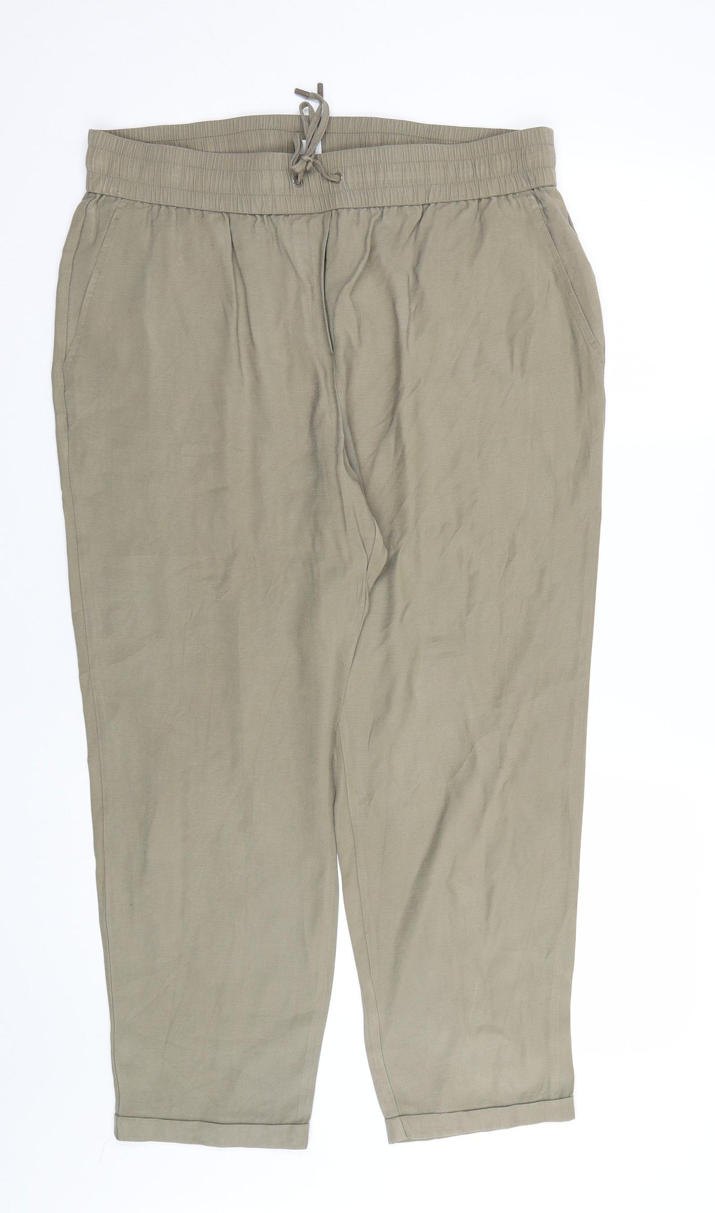 Primark Womens Green   Capri Trousers Size 16 L24 in
