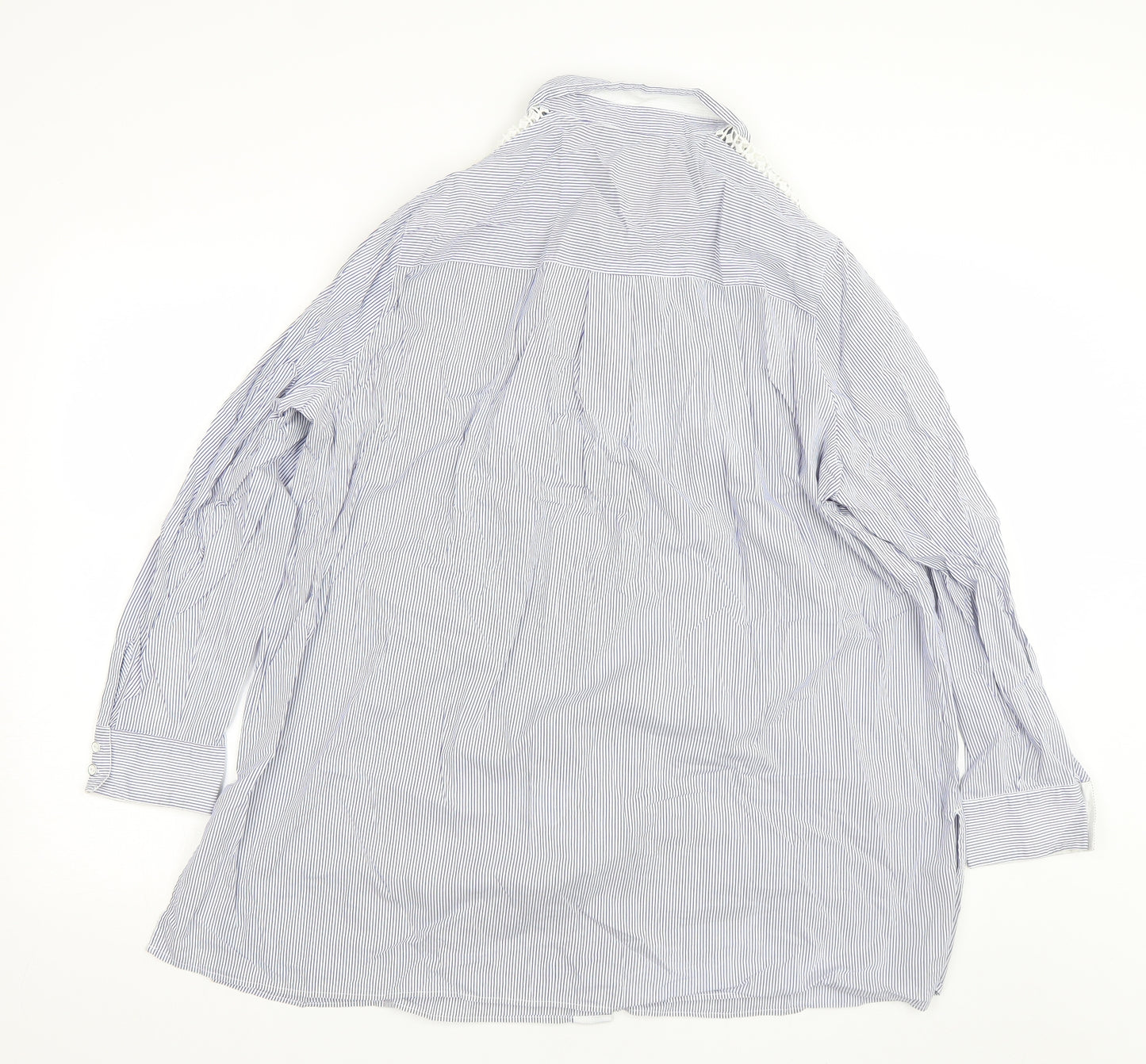 F&F Womens Blue Striped  Basic Button-Up Size 20