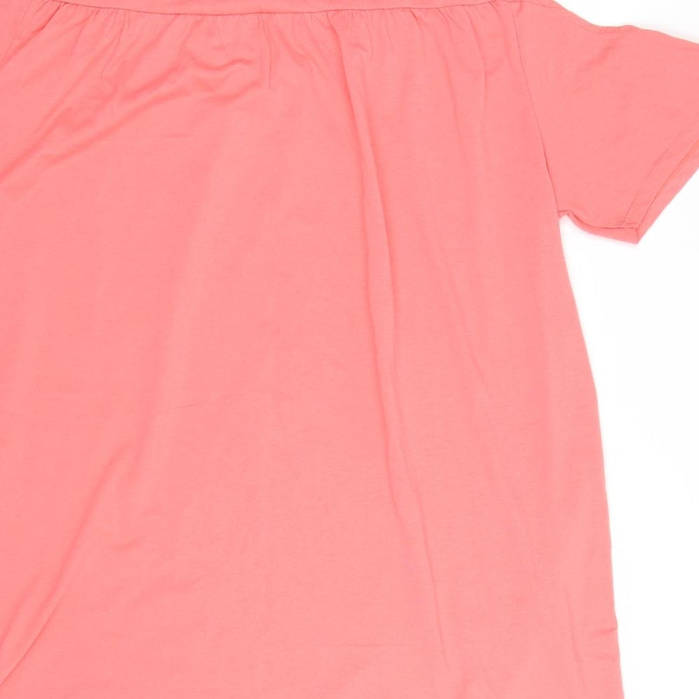 Love yours Womens Pink Floral  Basic T-Shirt Size 20