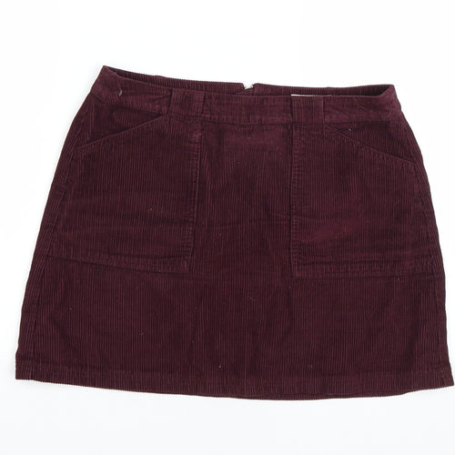 F*F Womens Purple  Corduroy Mini Skirt Size 12