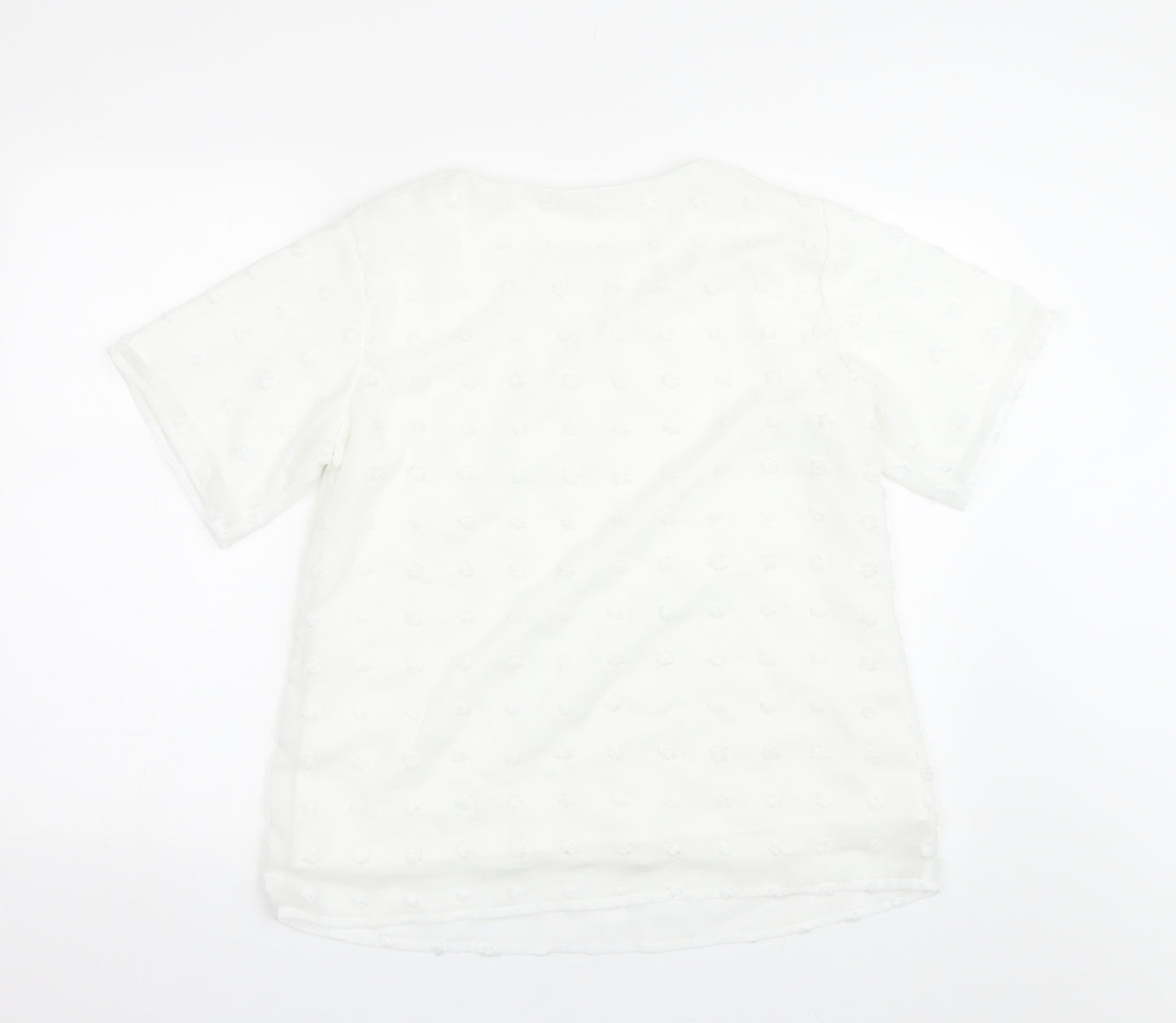 Bloomin Jelly Womens White Polka Dot  Basic T-Shirt Size M