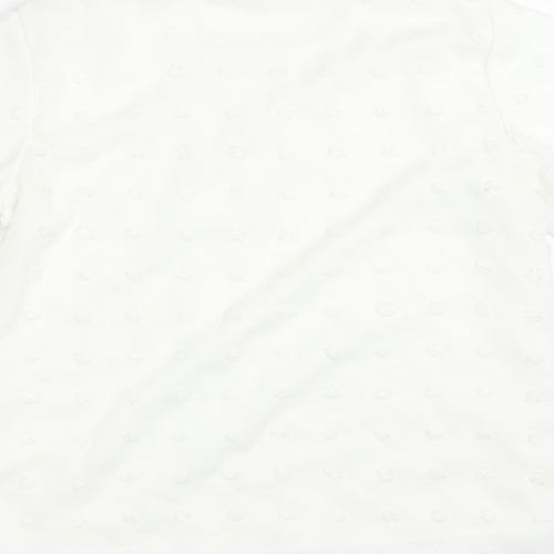 Bloomin Jelly Womens White Polka Dot  Basic T-Shirt Size M