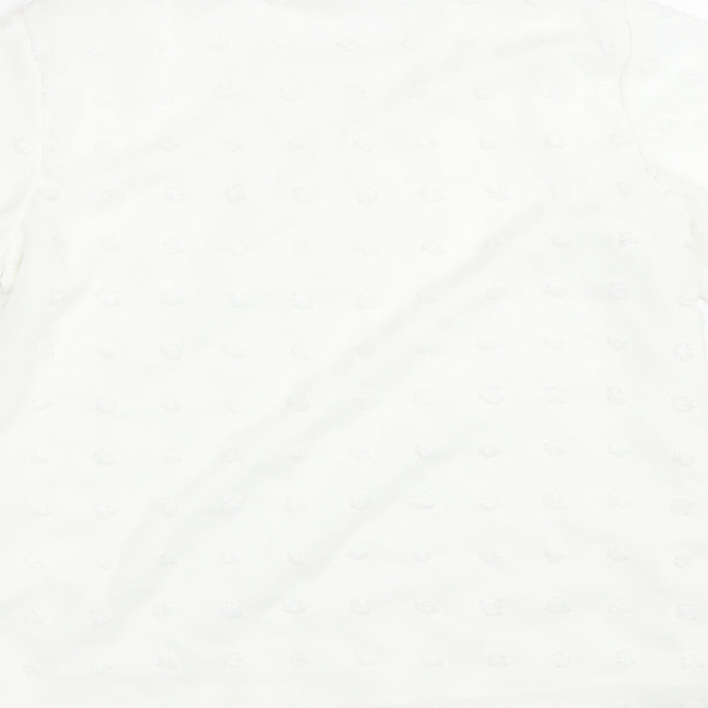 Bloomin Jelly Womens White Polka Dot  Basic T-Shirt Size M