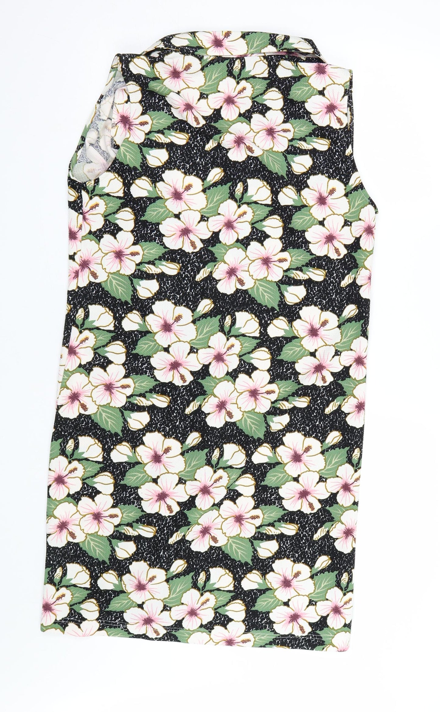Zara Womens Black Floral  Cardigan Jumper Size L