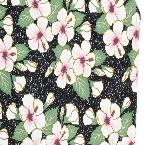 Zara Womens Black Floral  Cardigan Jumper Size L