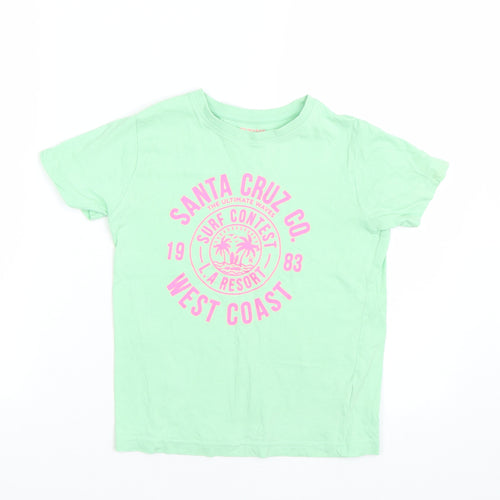 Primark Girls Green   Basic T-Shirt Size 7-8 Years  - summer