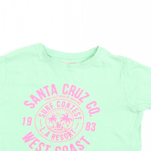 Primark Girls Green   Basic T-Shirt Size 7-8 Years  - summer