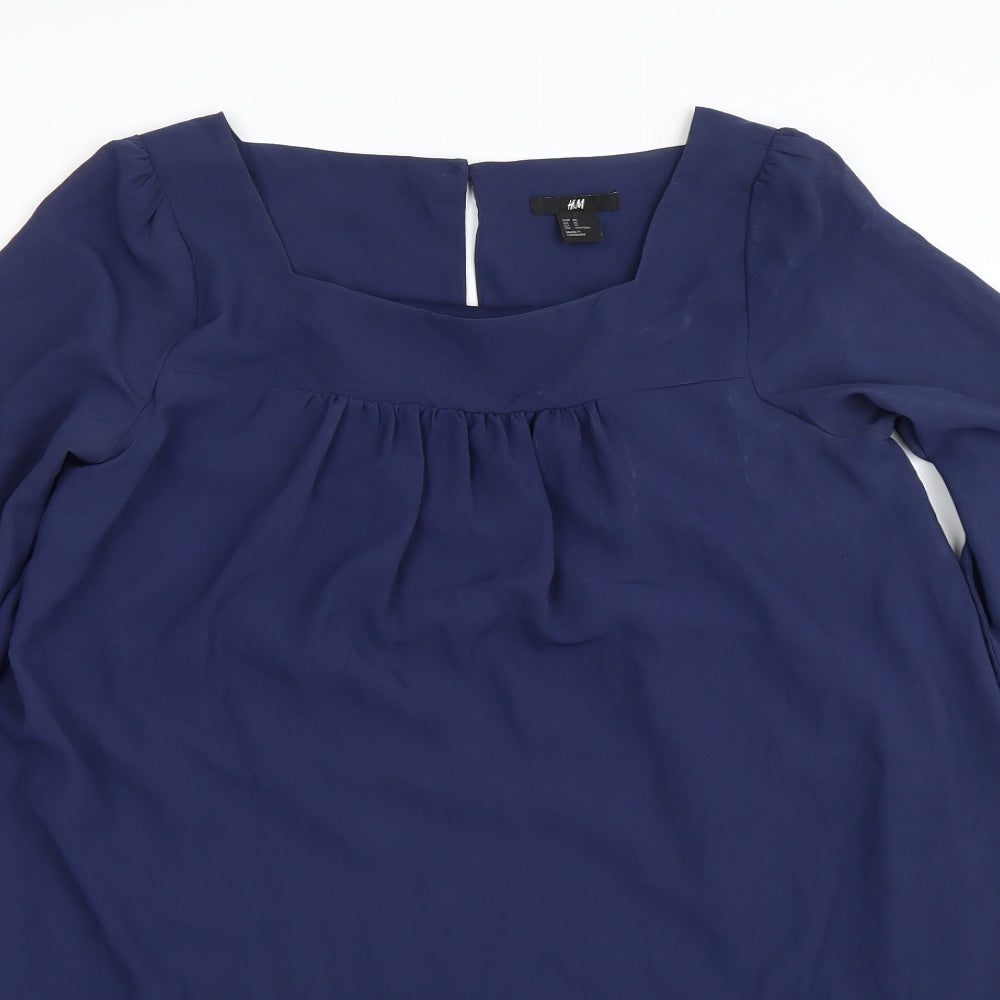 H&M Womens Blue   Shirt Dress  Size 10
