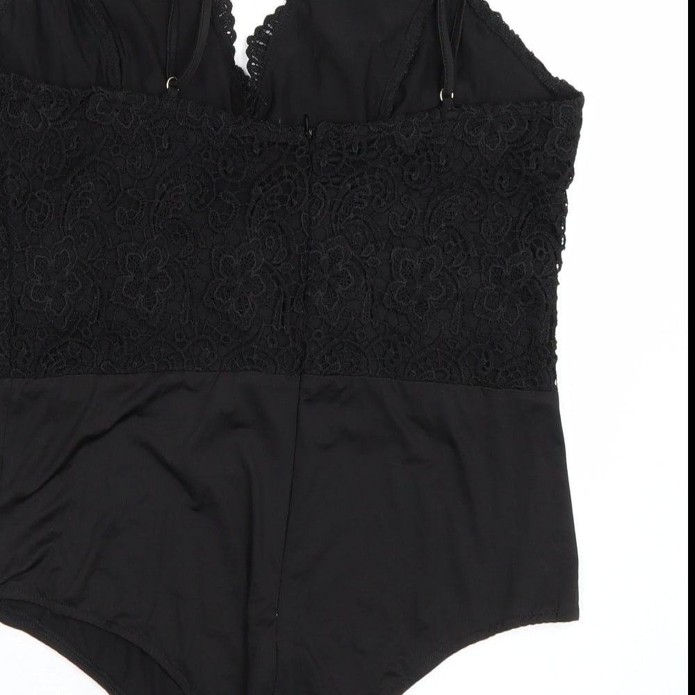 Boohoo Womens Black   Catsuit One-Piece Size 20
