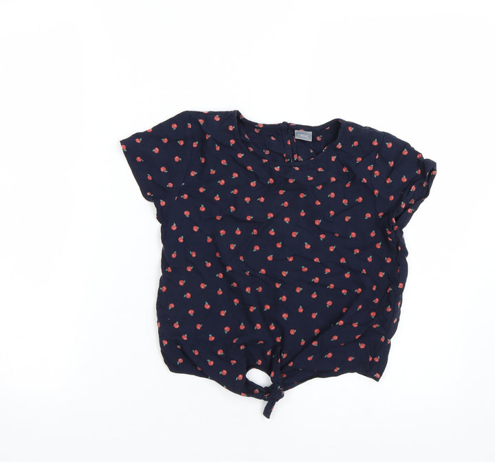 NEXT Girls Blue Polka Dot Basic T-Shirt Size 9 Years - Apples
