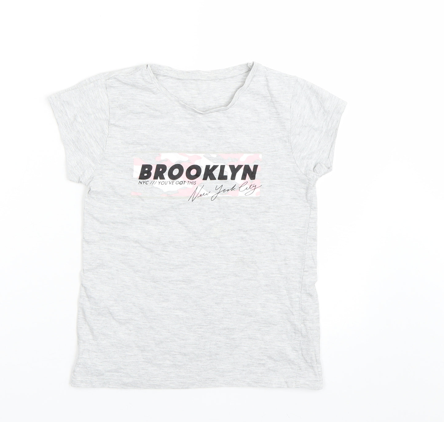 George Girls Grey   Basic T-Shirt Size 8-9 Years  - NYC