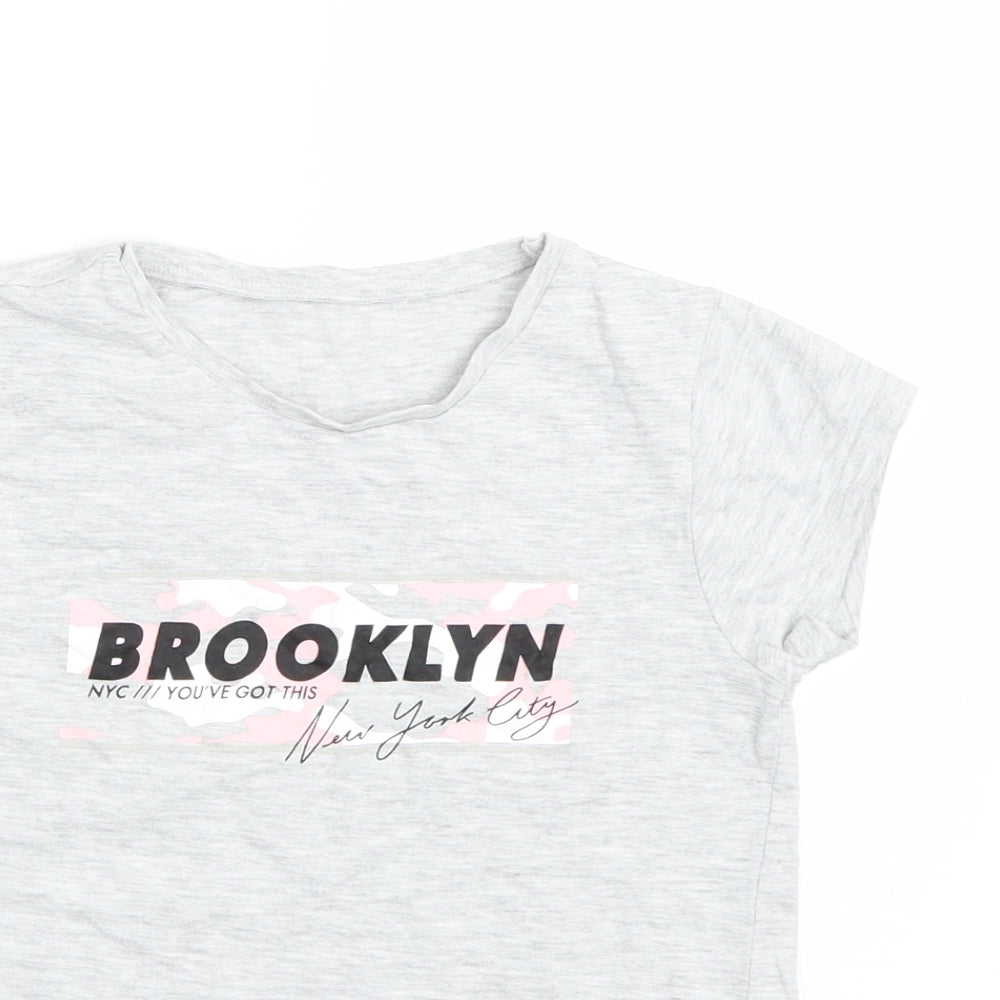 George Girls Grey   Basic T-Shirt Size 8-9 Years  - NYC