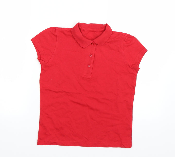 George Girls Red Basic Polo Size 8-9 Years - School uniform