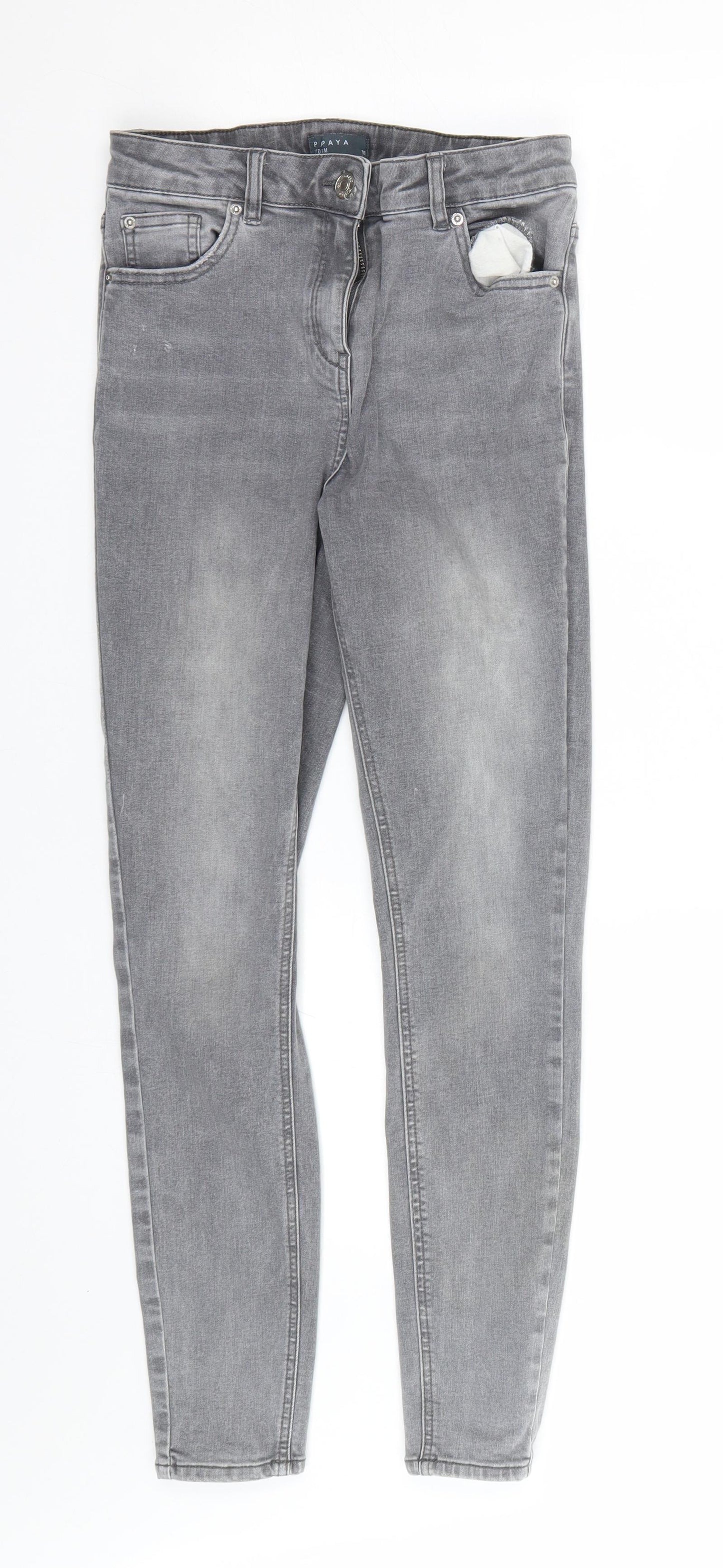 Papaya Womens Grey  Denim Skinny Jeans Size 10 L25 in