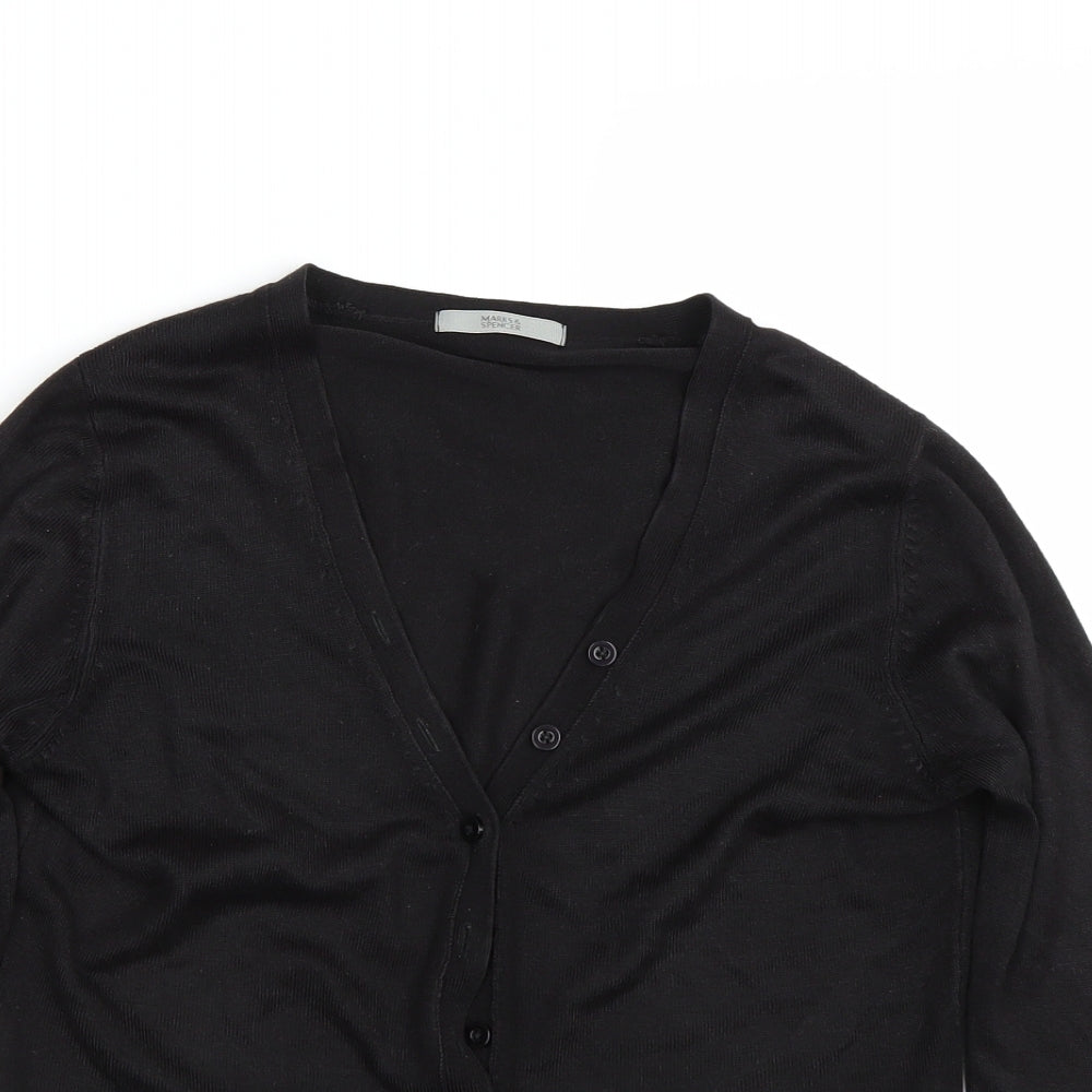M&S Womens Black   Cardigan Jumper Size 12