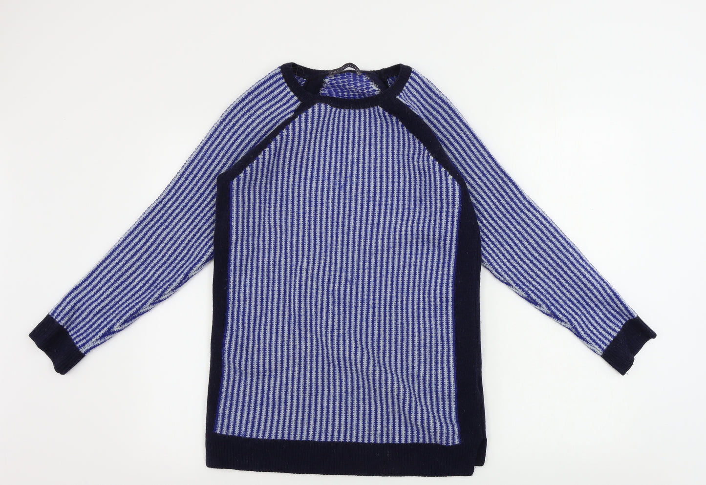 Marks and Spencer  Womens Blue Striped  Pullover Jumper Size 8