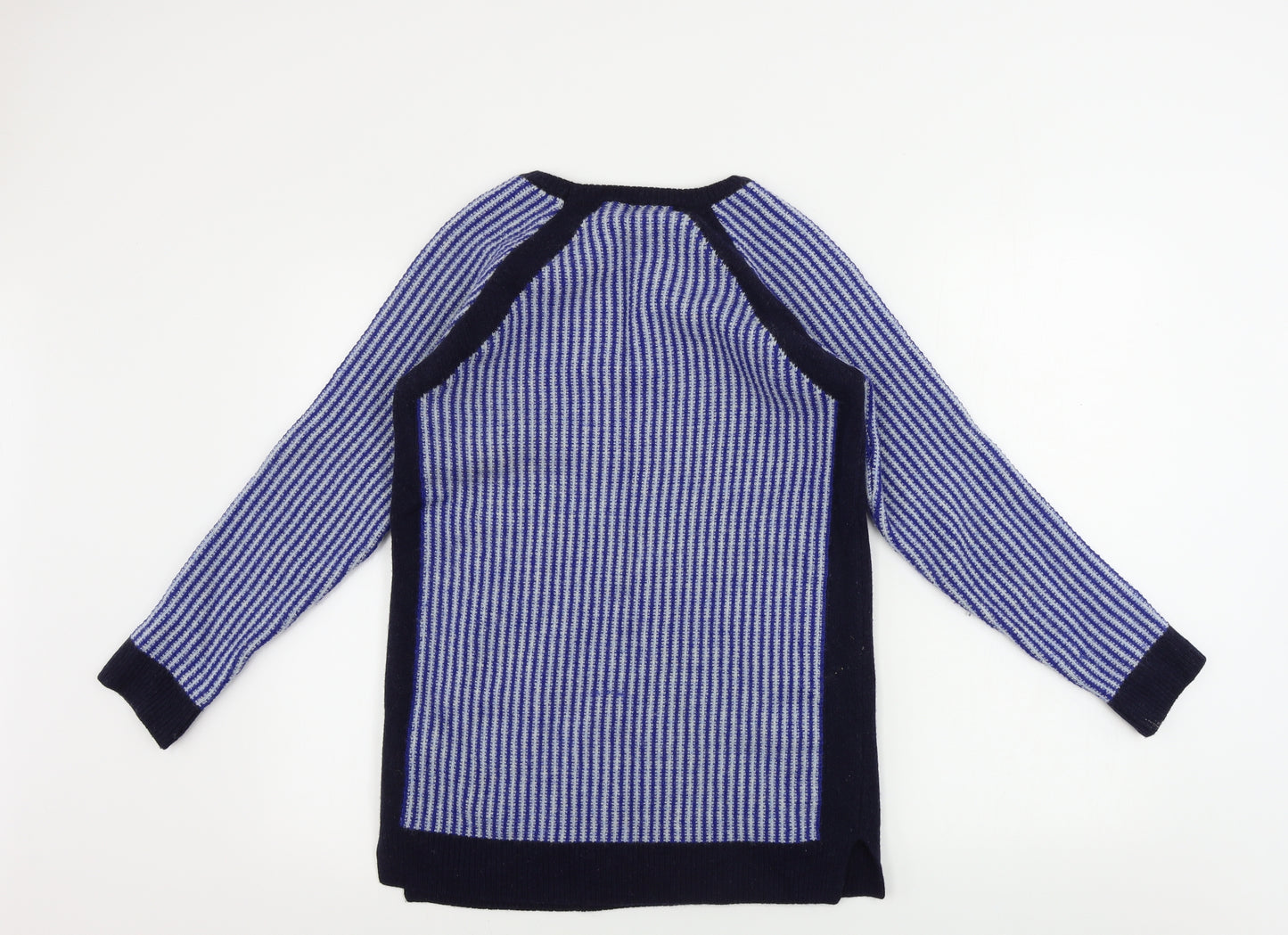 Marks and Spencer  Womens Blue Striped  Pullover Jumper Size 8