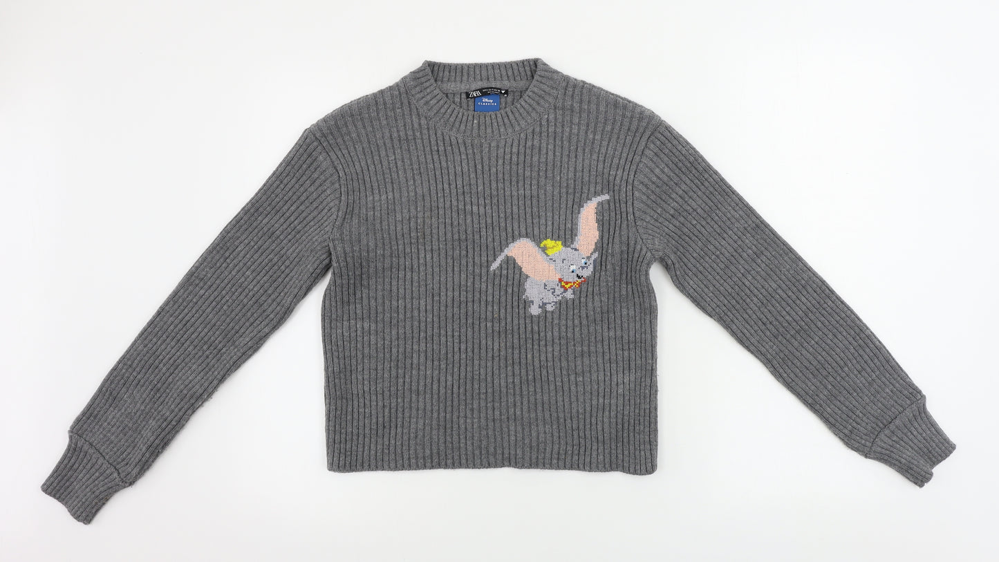 Zara  Womens Grey   Pullover Jumper Size S  - Disney Dumbo