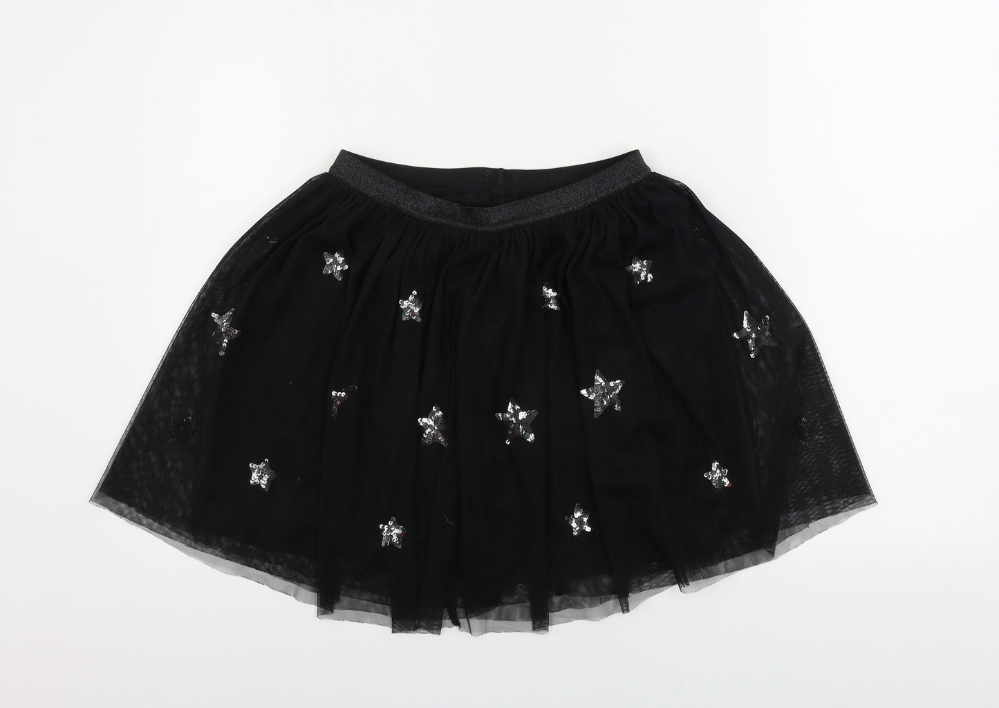 Nutmeg  Girls Black   A-Line Skirt Size 11-12 Years - star pattern