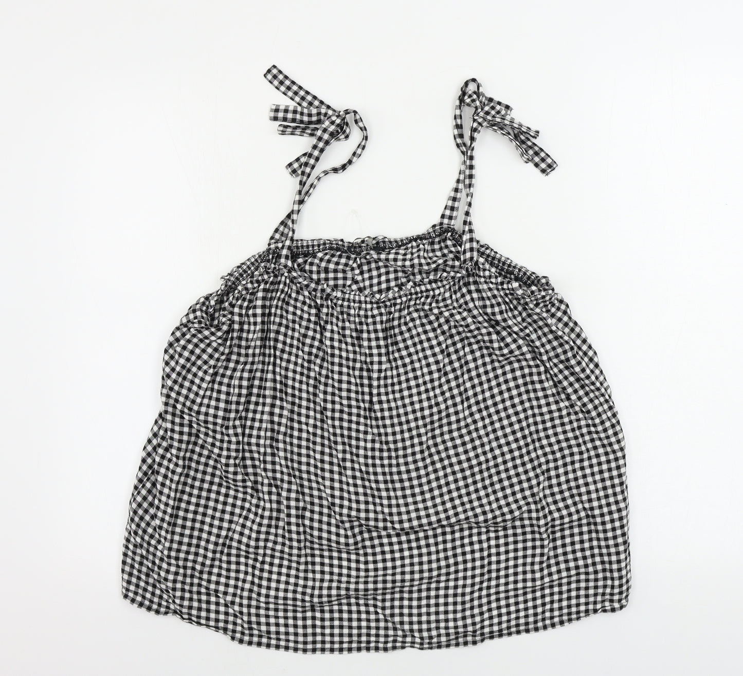 George  Womens White Check  Basic Blouse Size 12