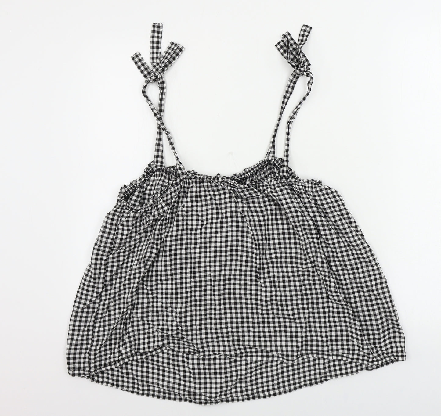 George  Womens White Check  Basic Blouse Size 12