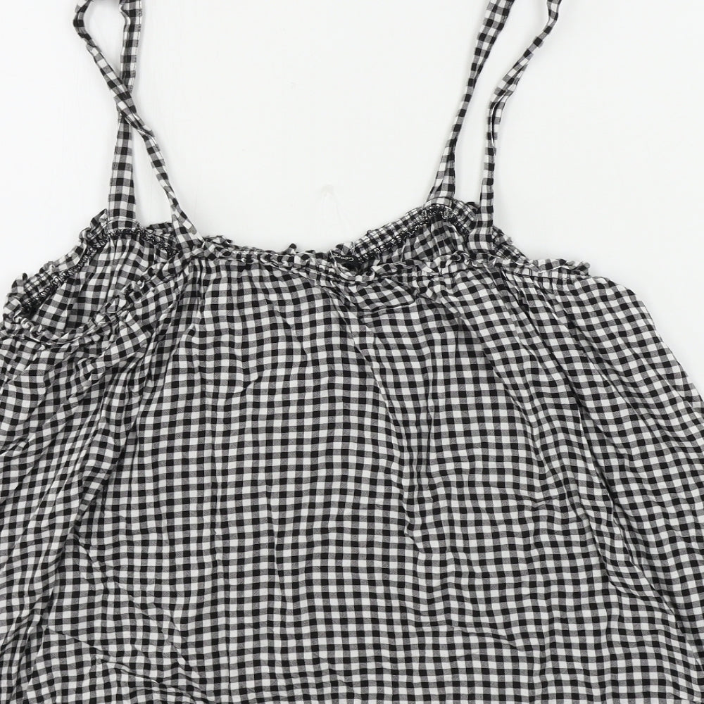 George  Womens White Check  Basic Blouse Size 12