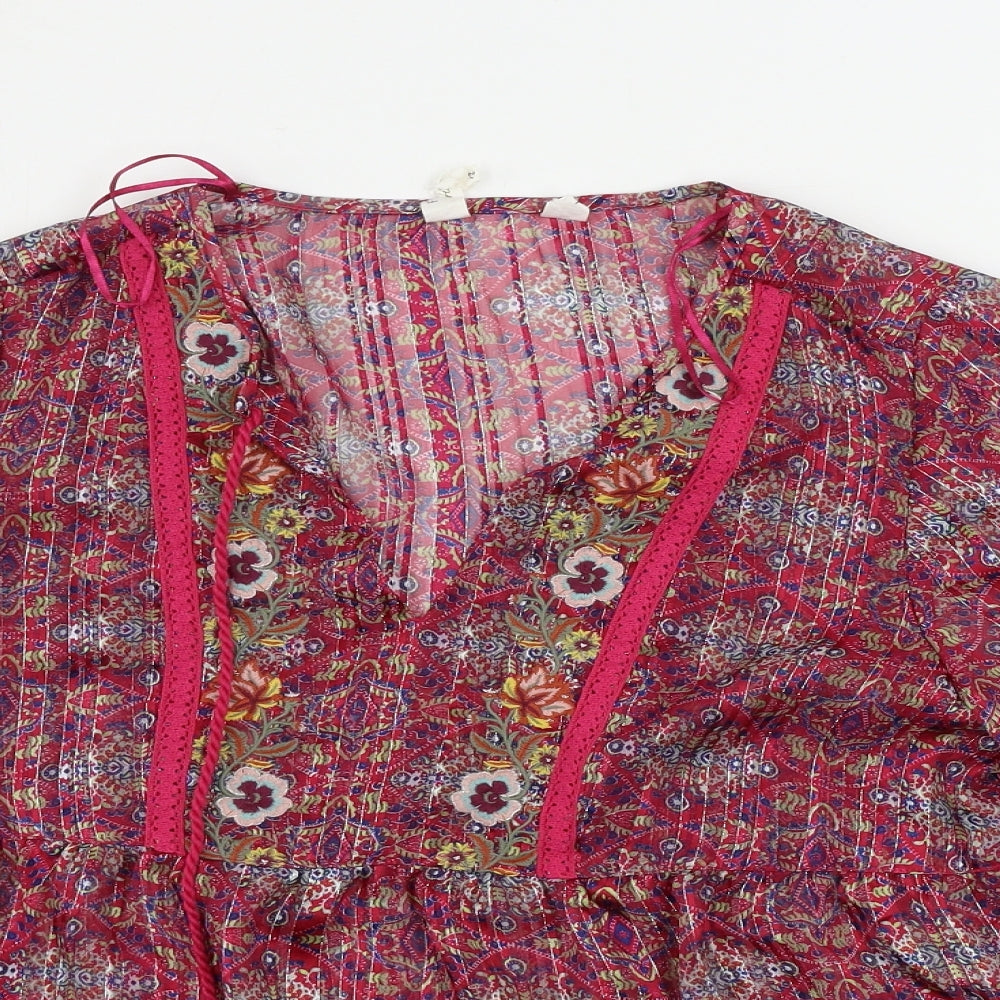 Matalan  Womens Pink Geometric  Basic Blouse Size 12