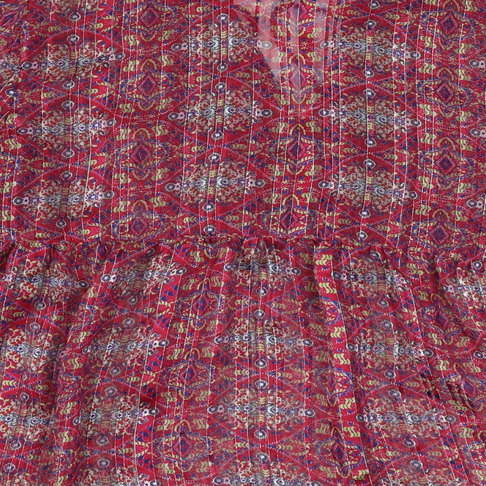 Matalan  Womens Pink Geometric  Basic Blouse Size 12