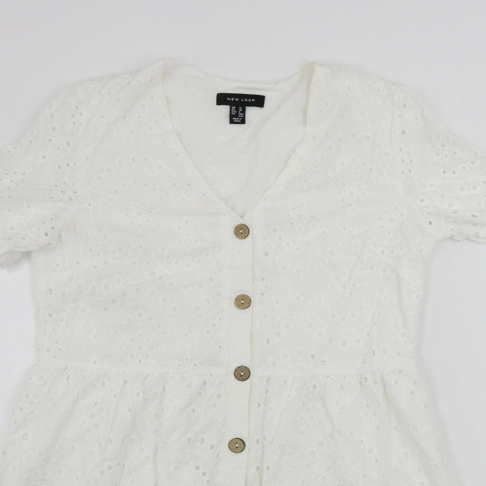 New Look  Womens White Floral  A-Line