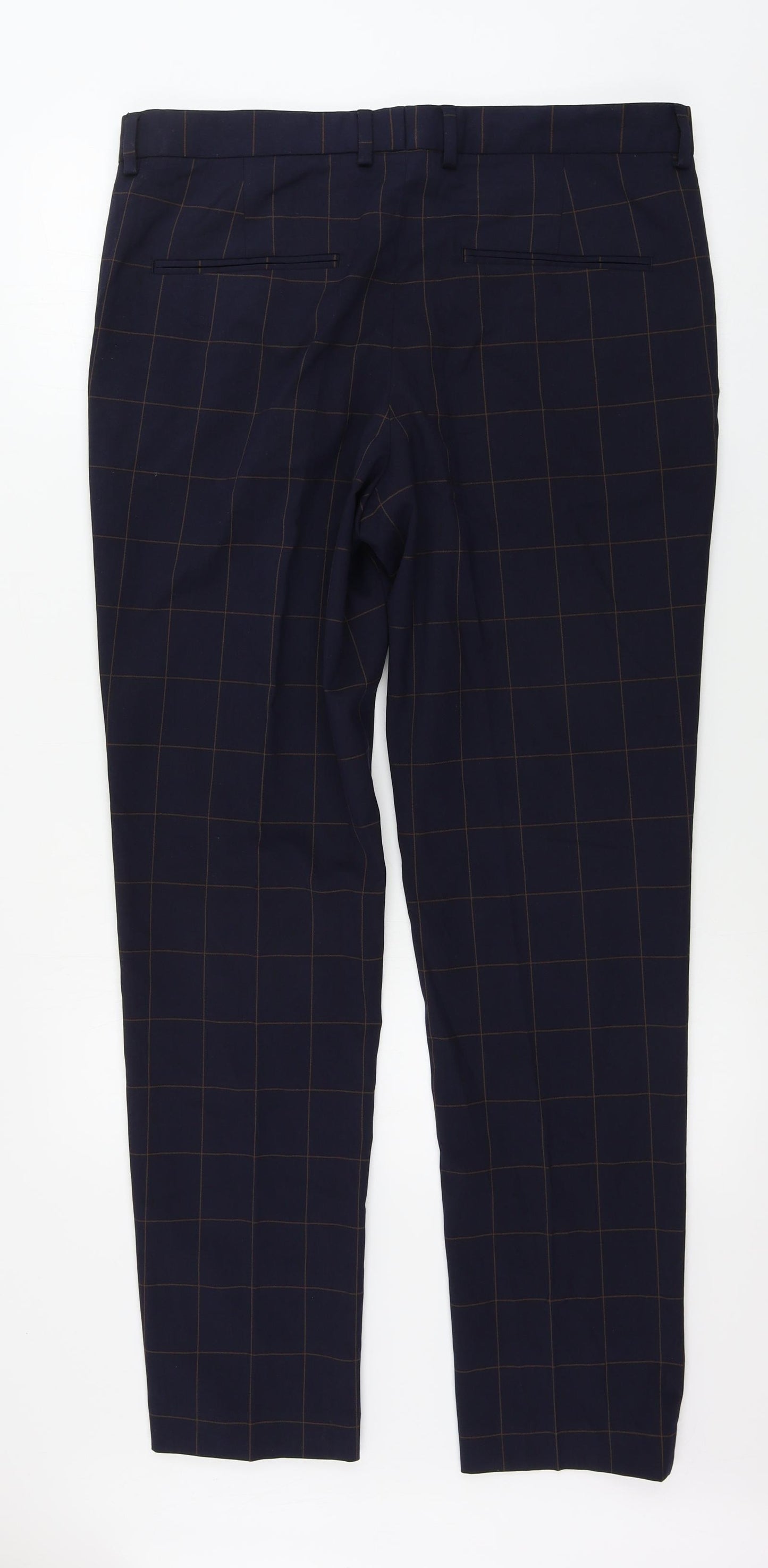 H&M  Mens Blue Check  Trousers  Size 36 in L30 in