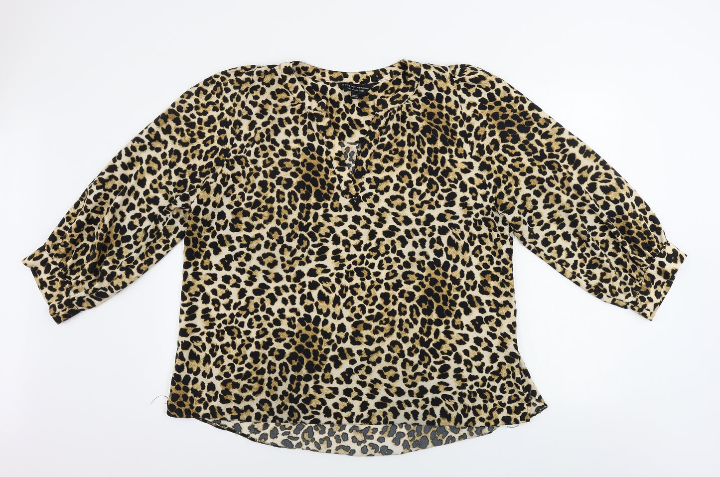 Dorothy Perkins  Womens Beige Animal Print  Basic Blouse Size 18