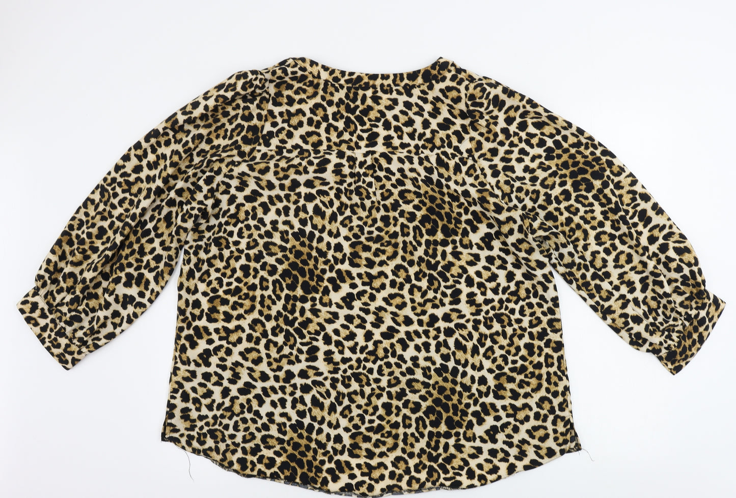 Dorothy Perkins  Womens Beige Animal Print  Basic Blouse Size 18