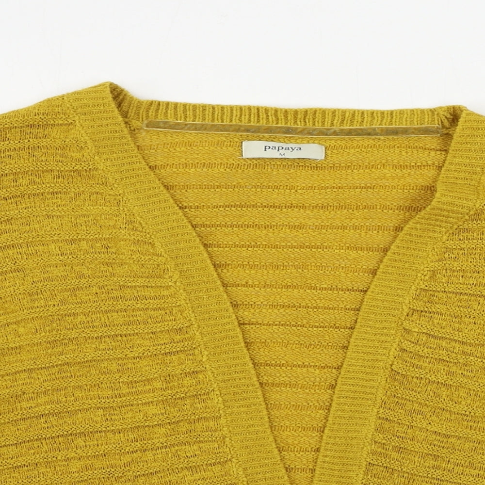 Papaya  Womens Yellow   Cardigan Jumper Size M