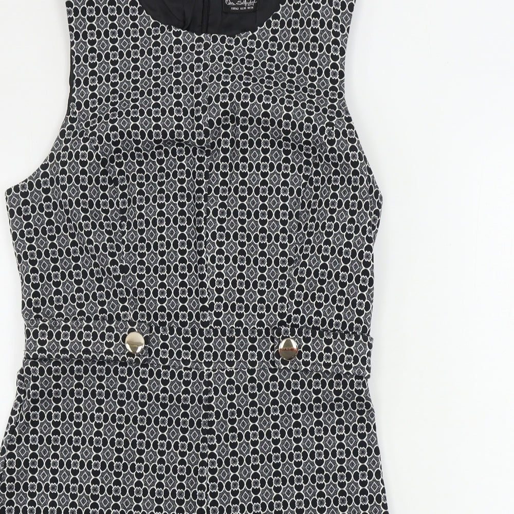 Miss Selfridge  Womens Grey Geometric  A-Line  Size 14