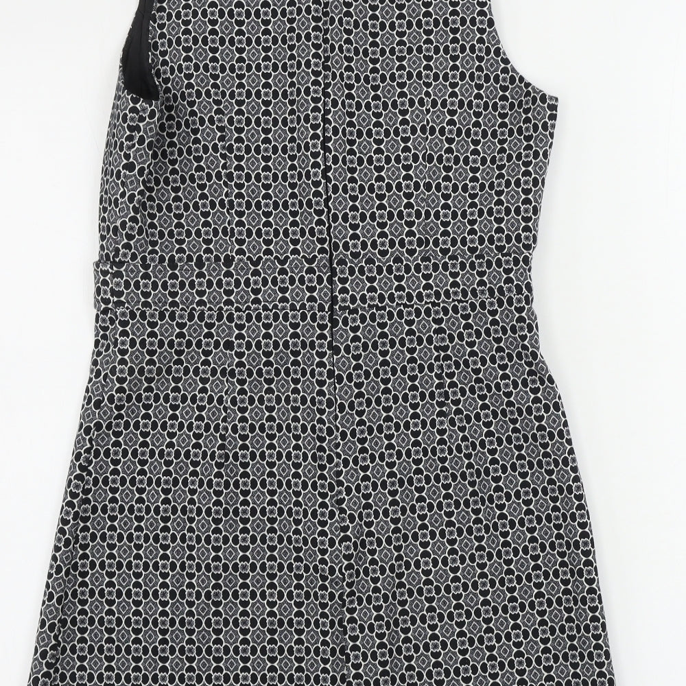 Miss Selfridge  Womens Grey Geometric  A-Line  Size 14