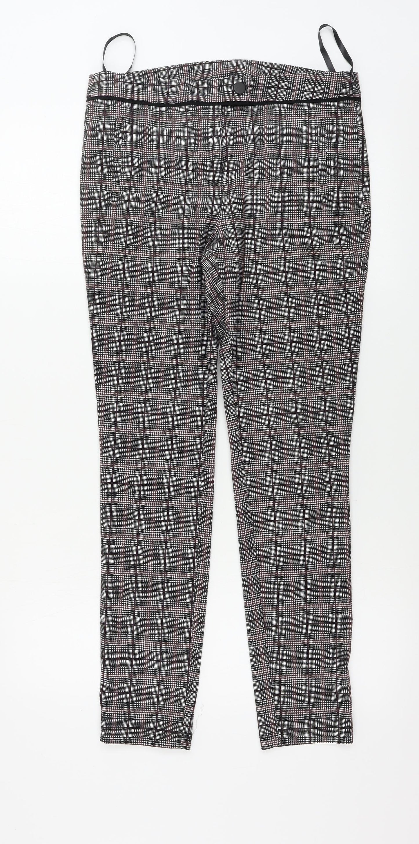 Dorothy Perkins  Womens Pink Check  Trousers  Size 10 L25 in
