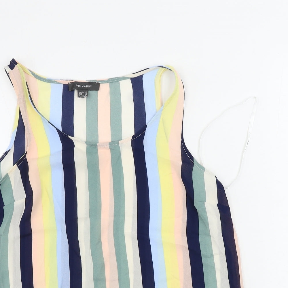 Primark  Womens Yellow Striped  Basic Blouse Size 12