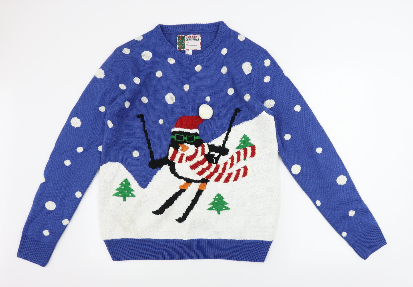 Cedar Wood State  Mens Blue   Pullover Jumper Size L  - Christmas Jumper