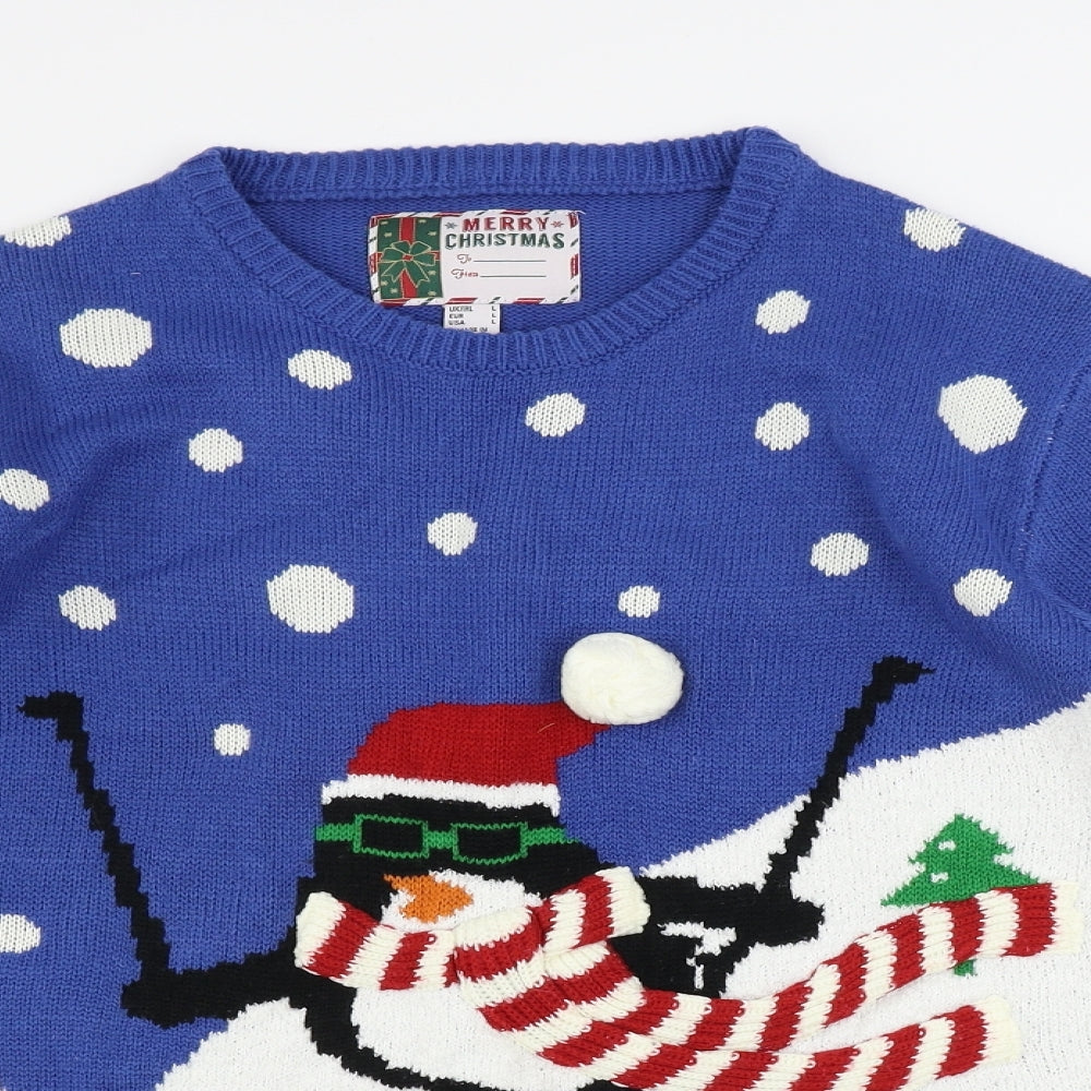 Cedar Wood State  Mens Blue   Pullover Jumper Size L  - Christmas Jumper