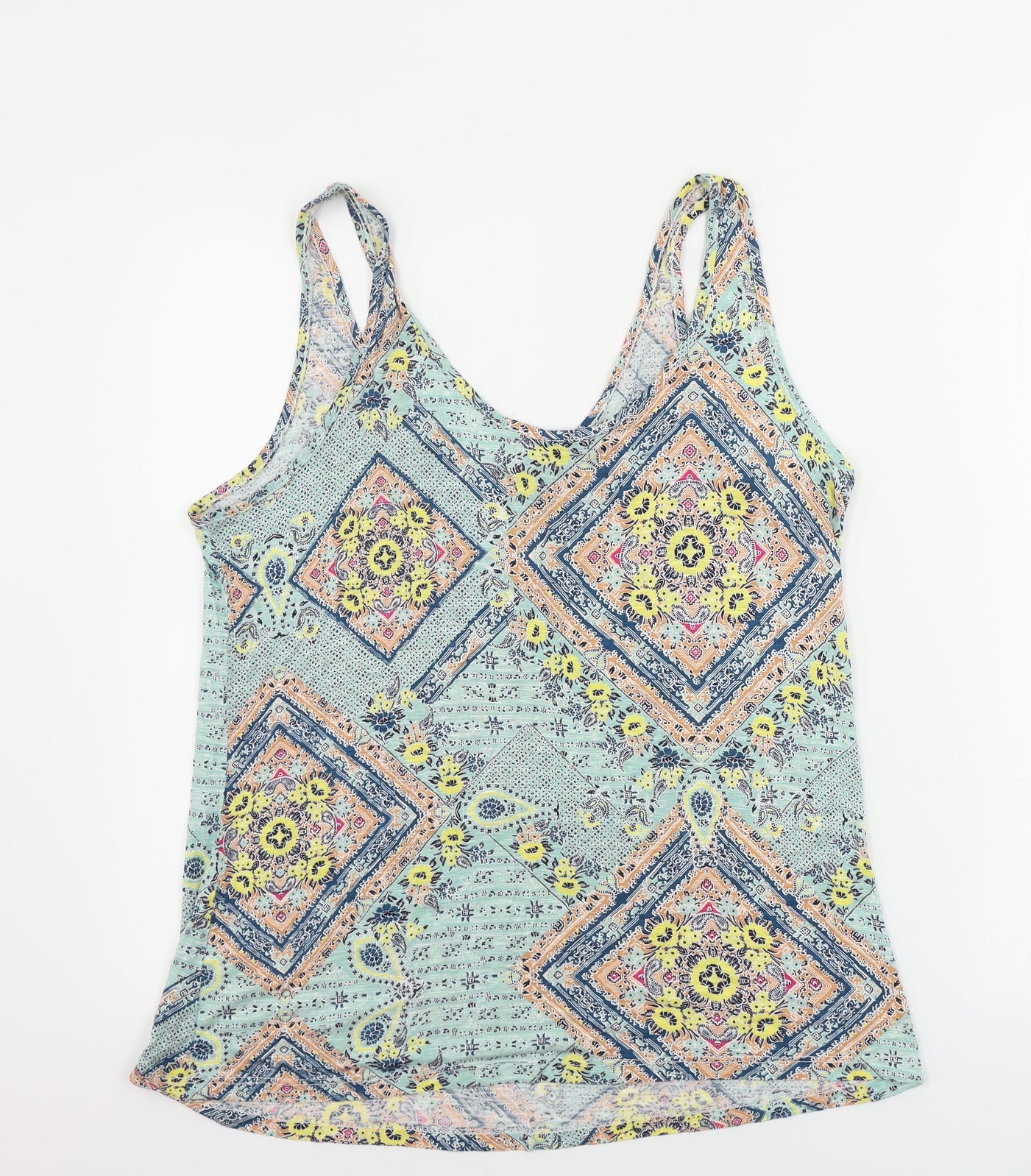 George  Womens Green Geometric  Basic Tank Size 12