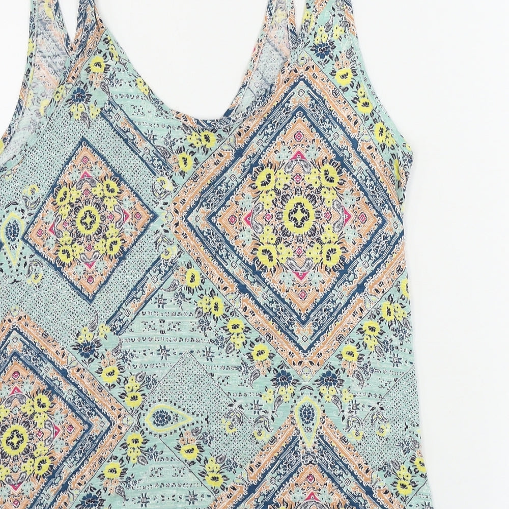George  Womens Green Geometric  Basic Tank Size 12