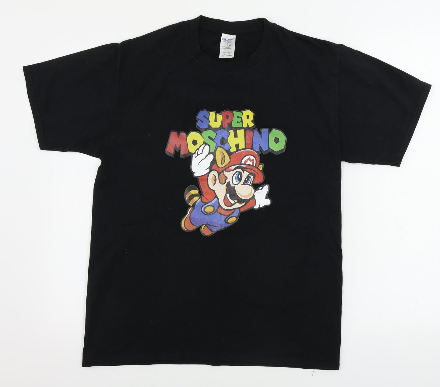 Gildan  Mens Black    T-Shirt Size M  - SUPER MARIO